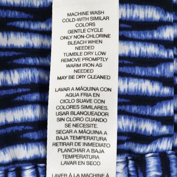 Chicos Pants 1.5 Womens Medium 10 Blue White Ankle Elastic Waist Pockets Resort - Picture 13 of 14